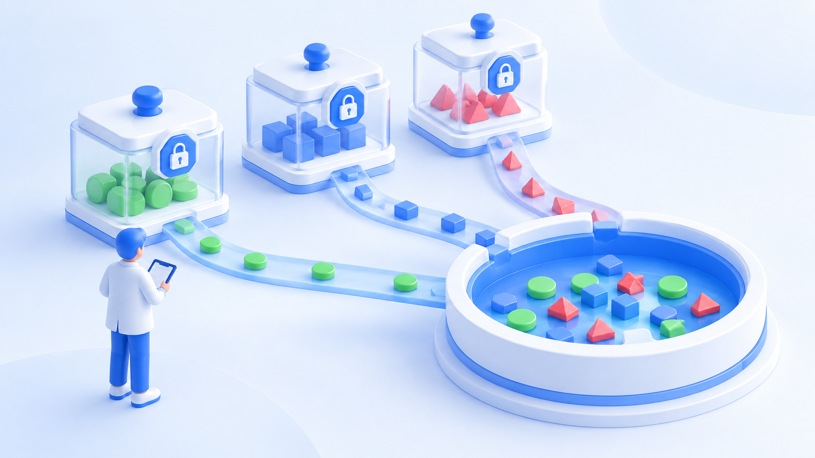 Separate token allocations become accessible at different times while a researcher checks the release sequence.